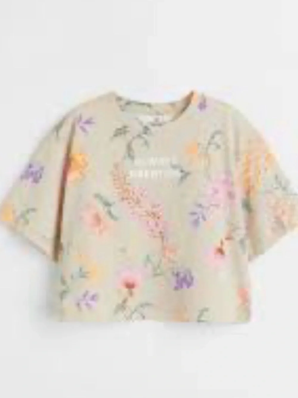 Floral Print Short Sleeve crop Tee